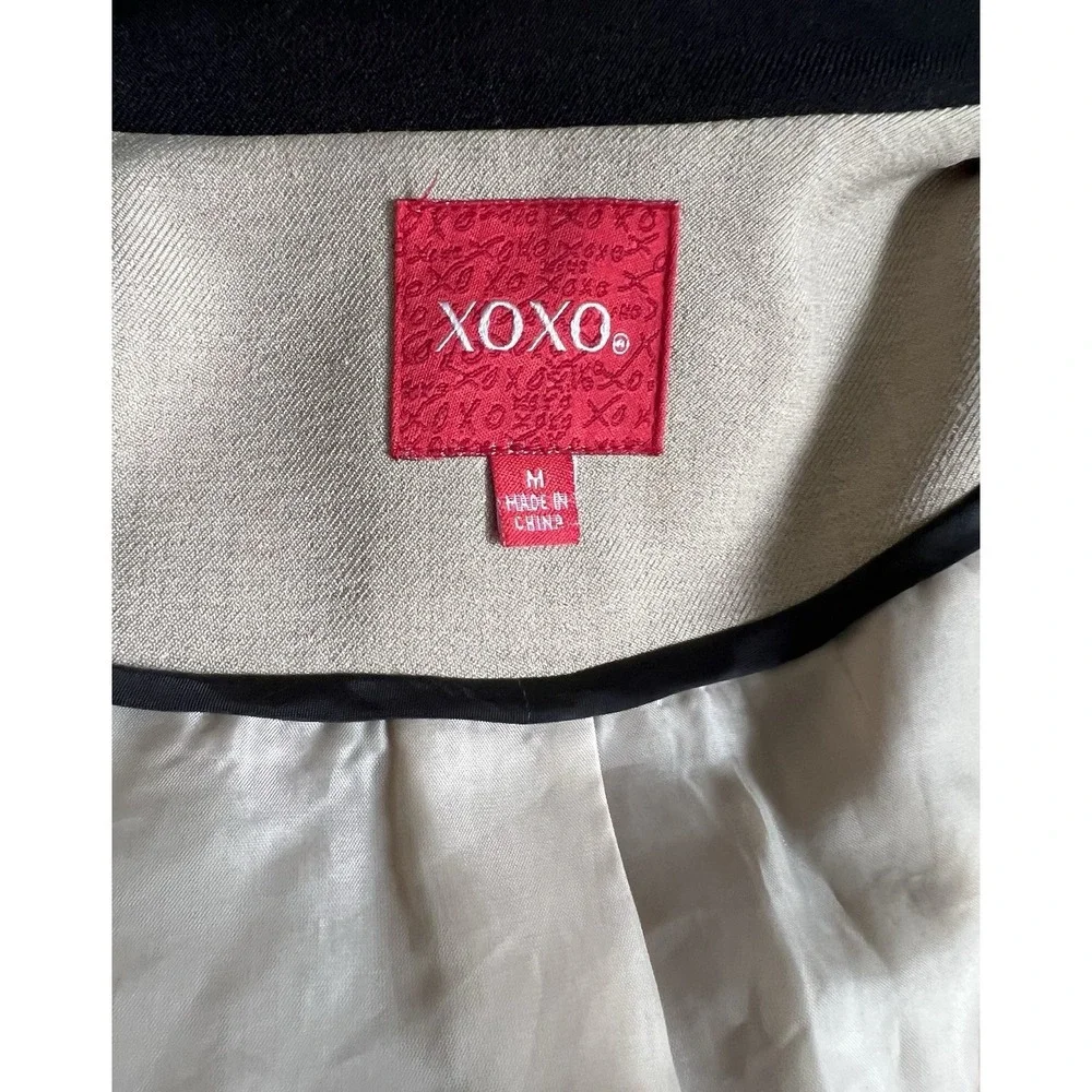 XOXO Army Beige Long Sleeve Blazer Zipper Closure Women Sz M Business Work Coat